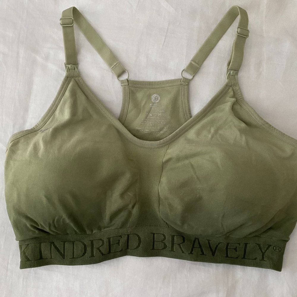 Kindred Bravely Sublime Nursing Maternity Sports Bra Green L